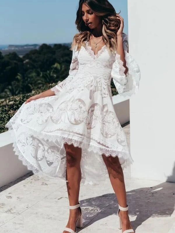 white dress in beach