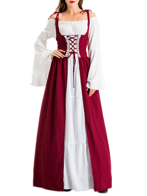 中世のレトロなドレスルネサンスドレスレースアップヴィンテージ衣装 Milanoo Jp