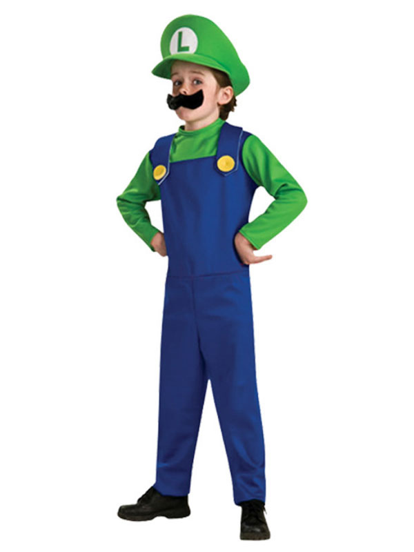 Unisex Super Mario and Luigi Workmen Couples Cosplay Fancy Costumes Clothes AU 