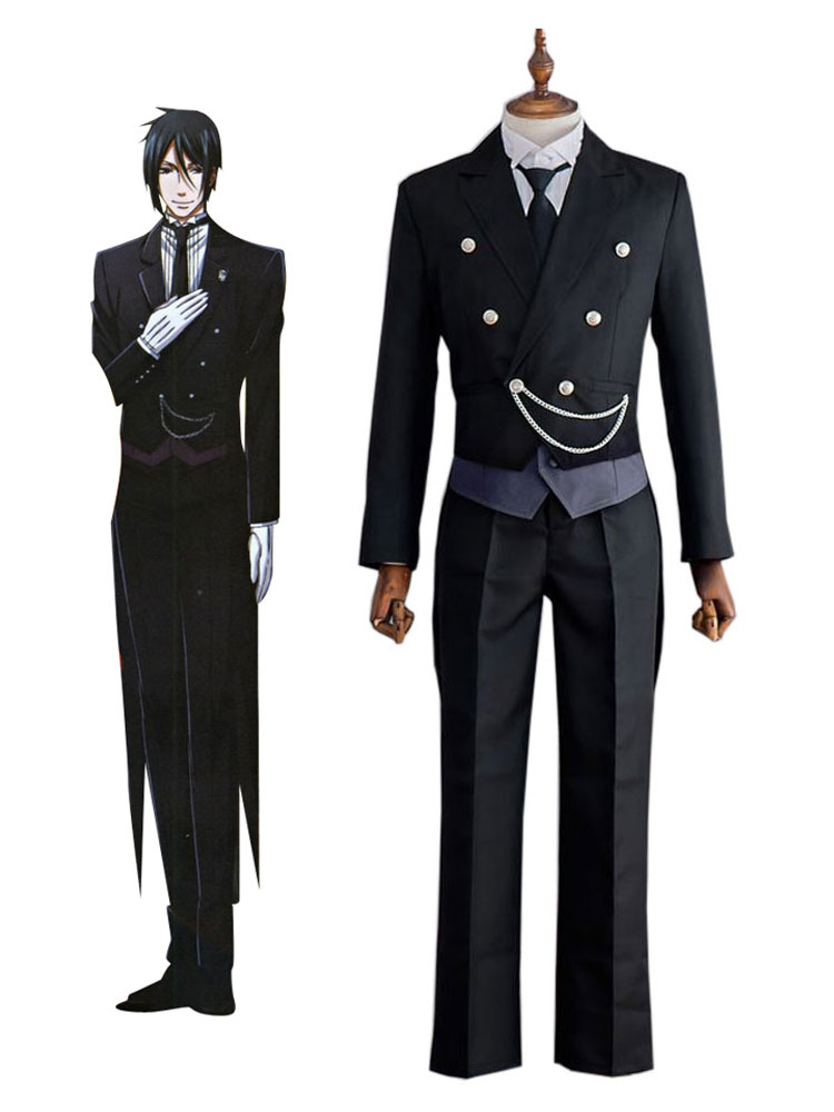 Anime Black Butler Kuroshitsuji Sebastian Michaelis Uniform Cosplay Costume