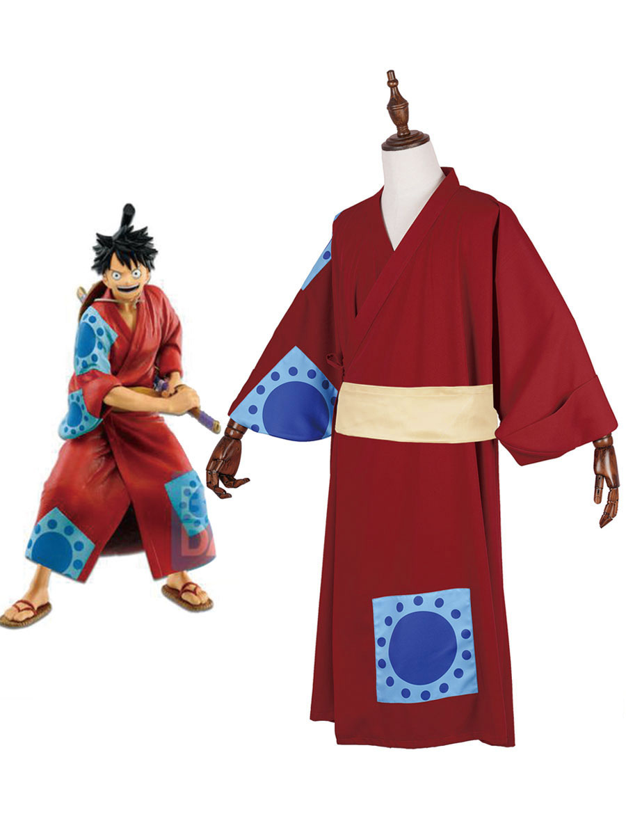 Uma peça Wano País Monkey D. Luffy cosplay Outfit Kimono