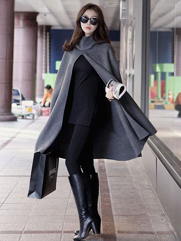 WOMEN FASHION Coats Cape and poncho Cloth discount 64% ITALY MODA Cape and poncho Gray L 