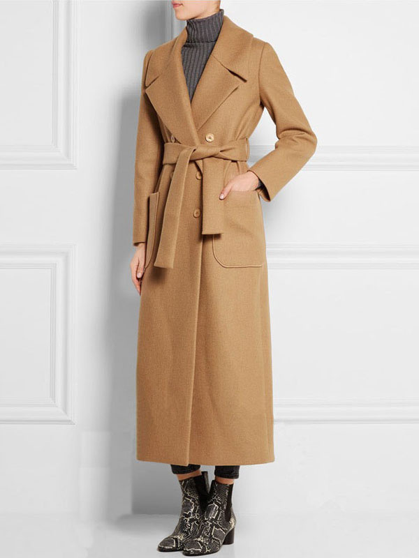 trench coat, caramel winter coat, winter outwear, - Milanoo.com