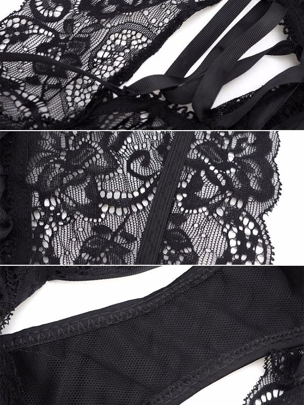 Lingerie Bras & Panties | Black Sexy Panties Lace Up Women Underwear - LI58193