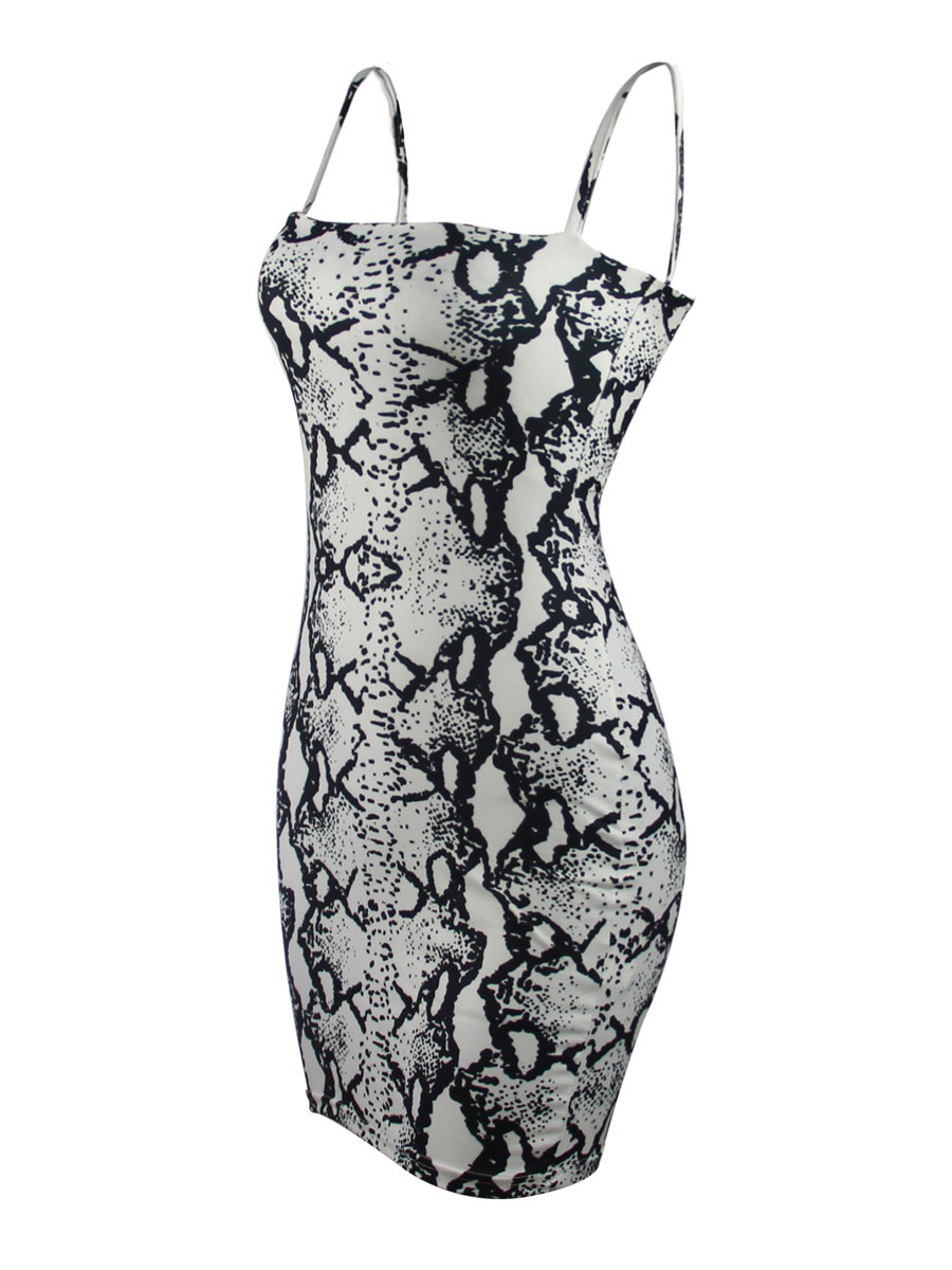 Robes de Clubs Moulantes Courtes Femmes Imprimés Serpentines avec