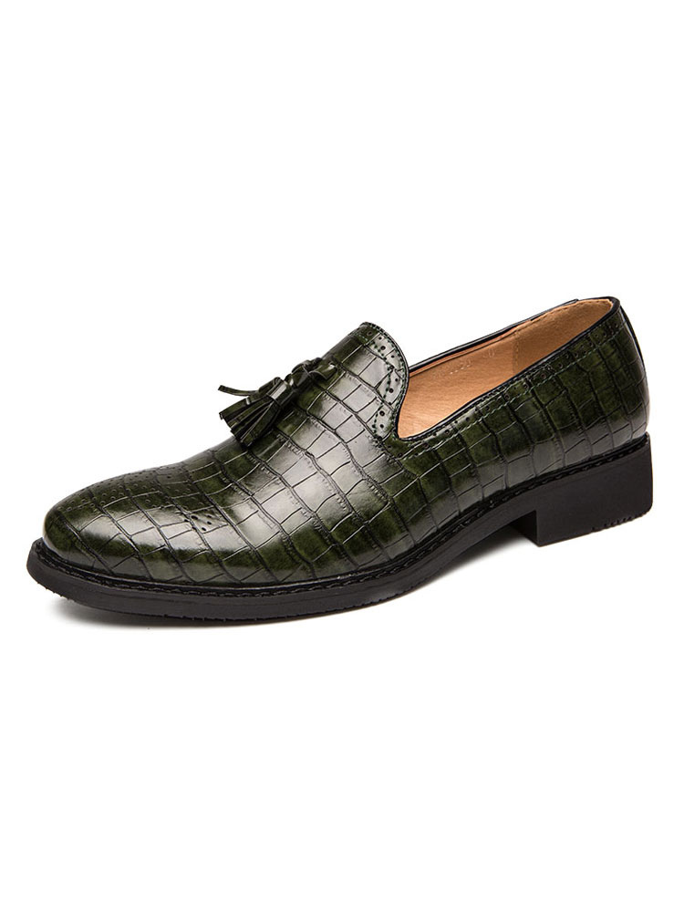 Zapatos de hombre | Zapatos holgazanes para hombre Zapatos de cuero casuales sin cordones con pompones de cuero PU cómodos negros - ME21529