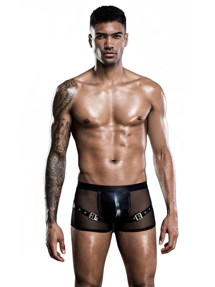 Lingerie Sexy  Costumes | Men Sexy Costume Black Sexy Underwear Polyester Sheer Night Club Wear - NX05033