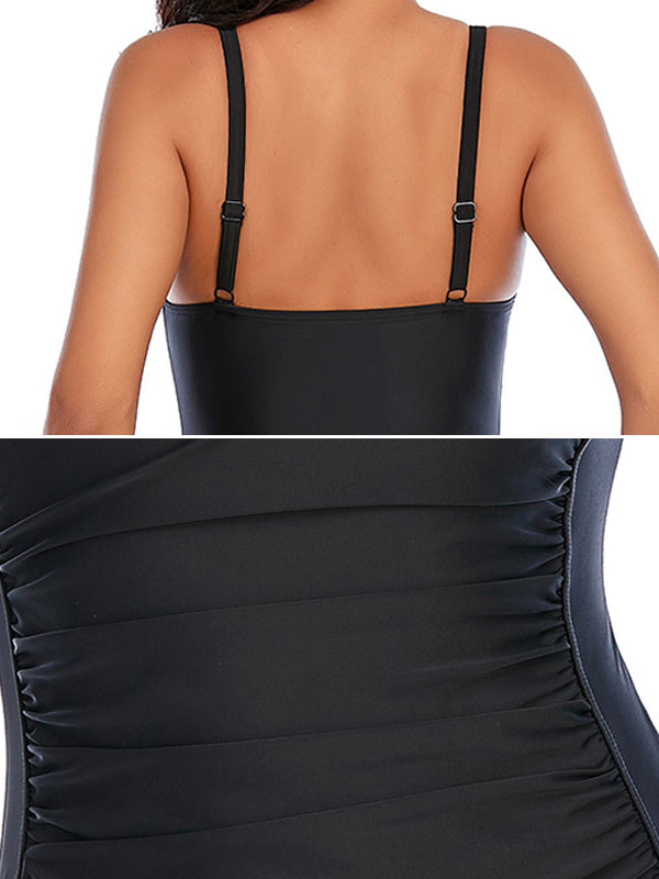 Maillot De Bain Une Pièce Femme - Style Barboteuse Avec Sangle Licou, Motif Solide - Neuf Avec étiquettes