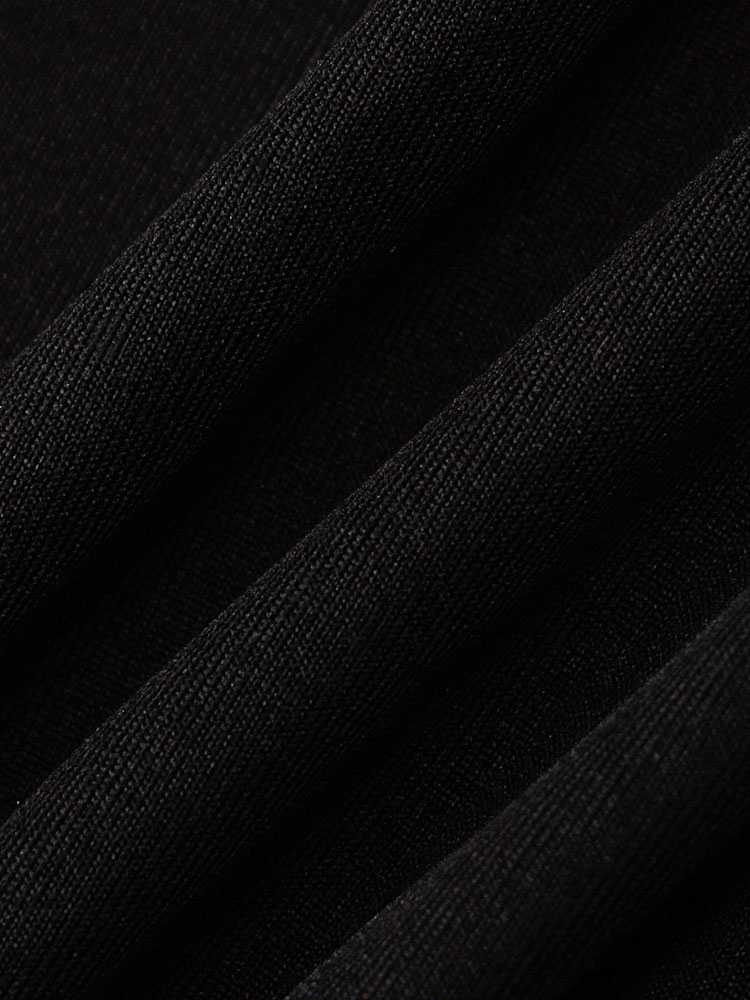 Women's Clothing Tops | Women Black Bodysuit Long Sleeves Jewel Neck Polyester Sexy Top - QJ85444