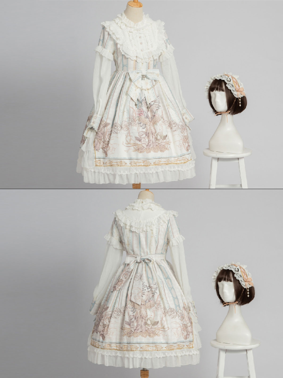 Sweet Lolita OP Dress White Long Sleeves Polyester Daily Casual Lolita One  Piece Dresses - Milanoo.com
