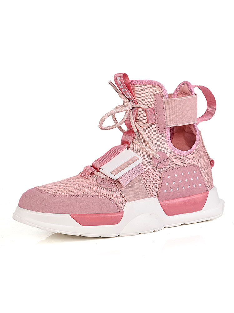 Mens Cyanblue Mesh Basketball Shoes Athletic High Top Sneakers