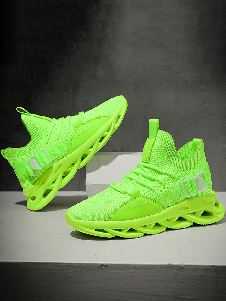 Mens Green Mesh Basketball Sneakers Comfy Sports Shoes - Milanoo.com