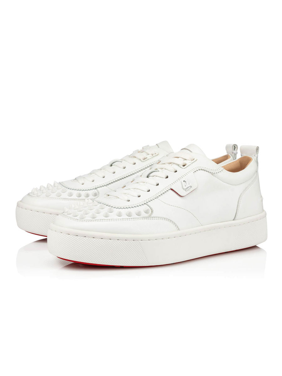 Shoes Men's Shoes | Men's White Rivets Low Top Sneakers Skateboard Shoes - GV65778