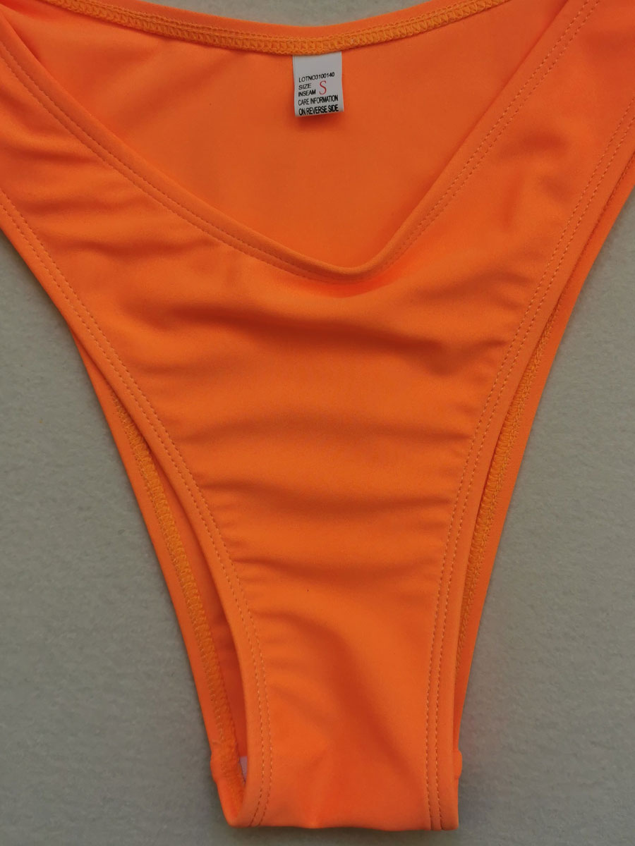 Women's Clothing Swimsuits & Cover-Ups | Fringe U Neck Irregular High Waisted One Piece Swimsuits In Orange - YH29608