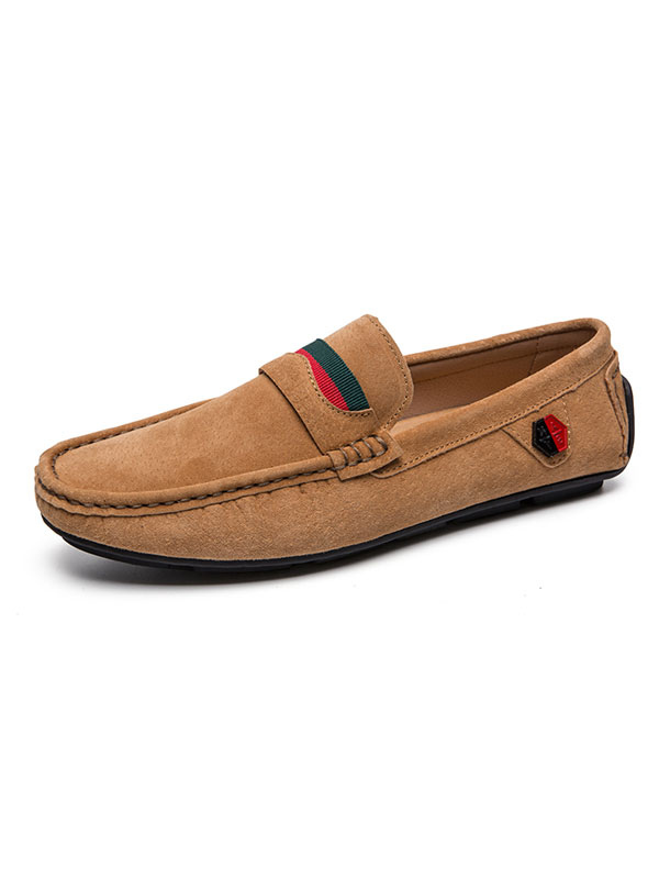 Shoes Men's Shoes | Mens Loafer Shoes Popular Suede Leather Slip-On Brown Casual Flat Shoes - RW51708