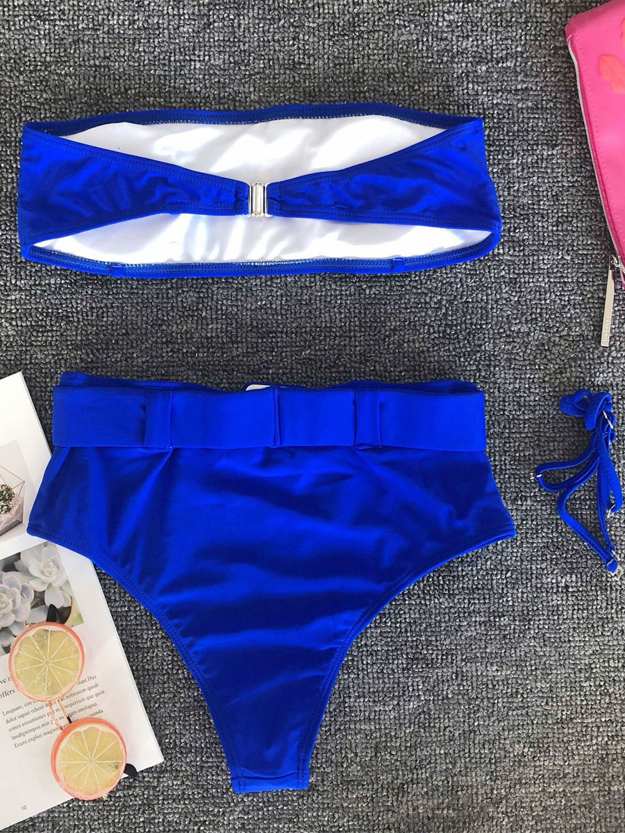 Maillot De Bain 2 Pièces Femme Taille Haute – Haut Push-up, Shorty – Imprimé Rétro – Polyester/élasthanne - 7