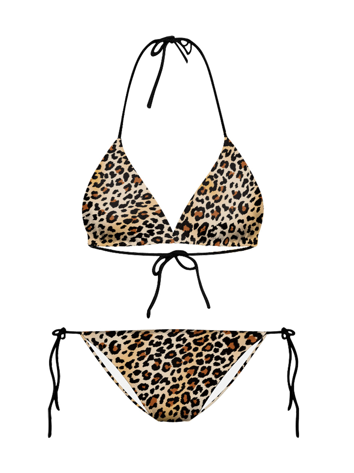 Women's Clothing Swimsuits & Cover-Ups | Sexy Bikini Swimsuit Leopard Pattern Polyester Backless Beach Bathing Suits For Women - AG26040