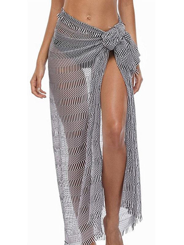 Mode Femme Maillot de Bain Femmes | Couvrir Ups pour les femmes gris découpes dentelle extensible acrylique été sexy plage maillots de bain - YL20607