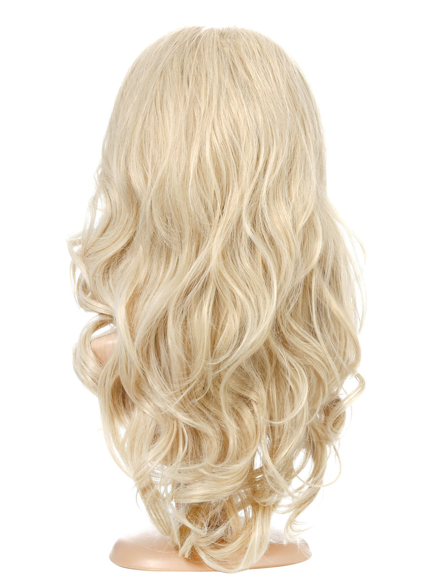 Women's Clothing Accessories | Women Long Wig Light Gold Full-Volume Curls Heat-Resistant Fiber Chic Tousled Long Synthetic Wigs