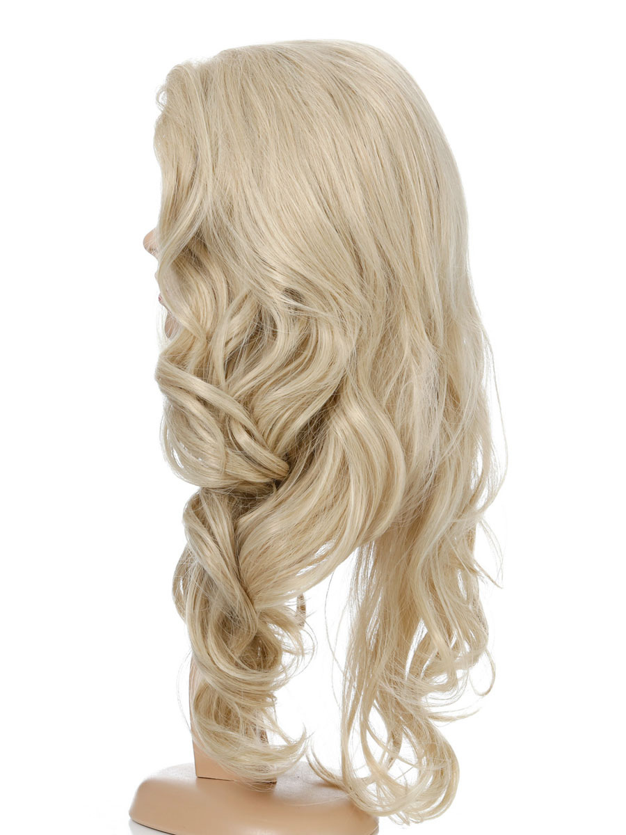 Women's Clothing Accessories | Women Long Wig Light Gold Full-Volume Curls Heat-Resistant Fiber Chic Tousled Long Synthetic Wigs