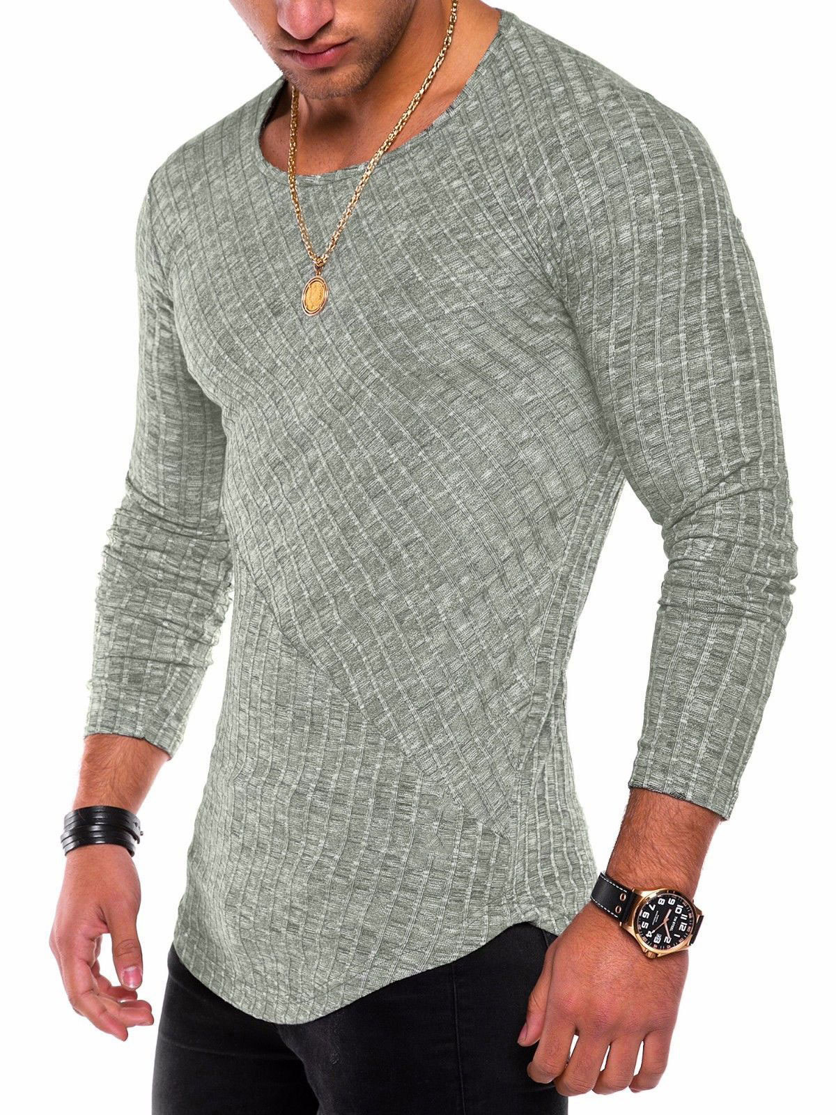 Men's Clothing T-Shirts & Tanks | T-shirts Casual Jewel Neck Long Sleeves - BM71083
