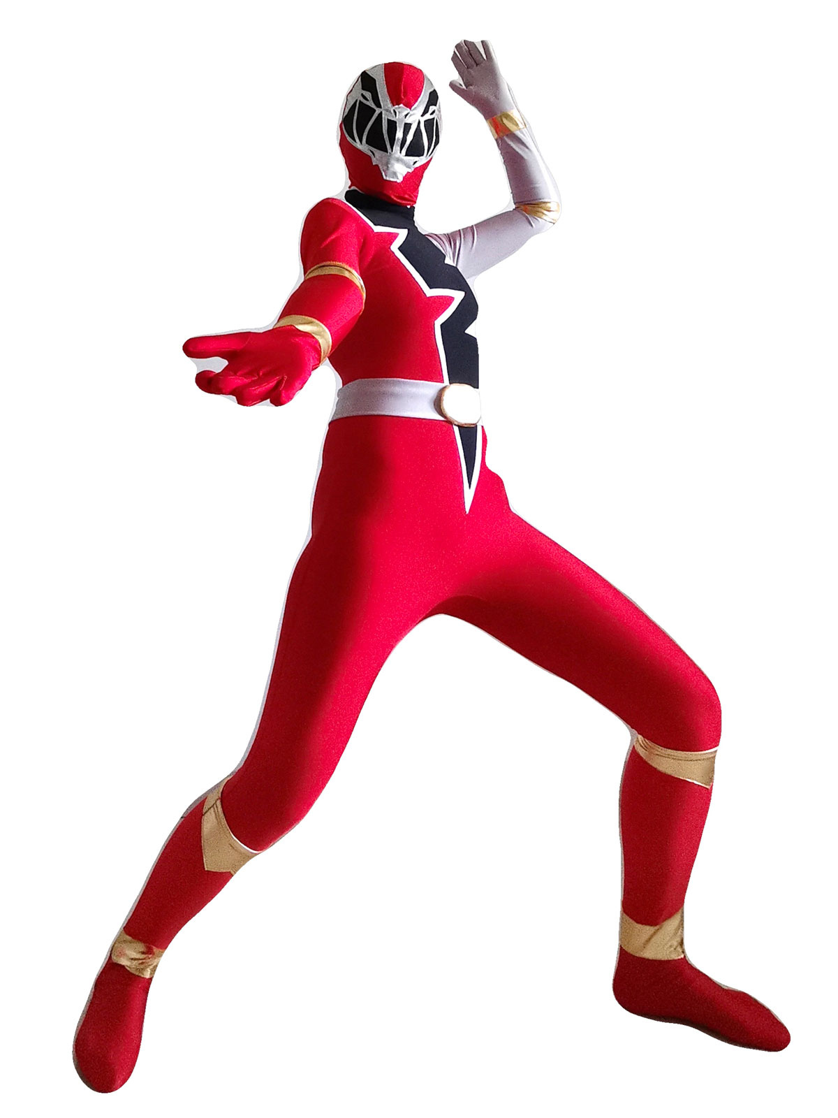 Power Rangers Cosplay Costume The Red Ranger Team Leader Lycra Spandex TV  Drama Cosplay Costume Set 