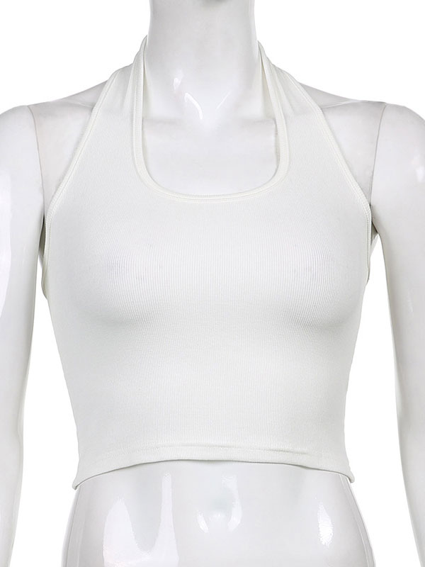 Sexy Top For Women Halter Sleeveless Accessories Polyester Summer Sexy