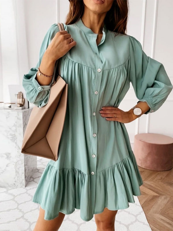 pastel blue long sleeve dress