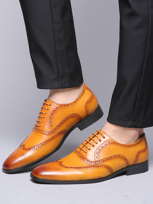 Chaussures Oxford En Cuir Verni Pour Homme - Classique Sans Lacets - Pour Costume, Mariage, Soirée - Respirantes