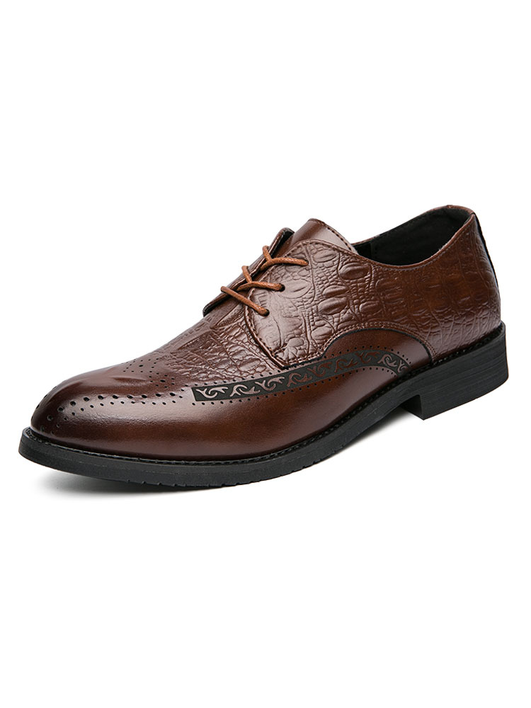 Zapatos de hombre | Zapatos de vestir para hombre Fantásticos con punta redonda en cuero PU ajustable - ZR05066