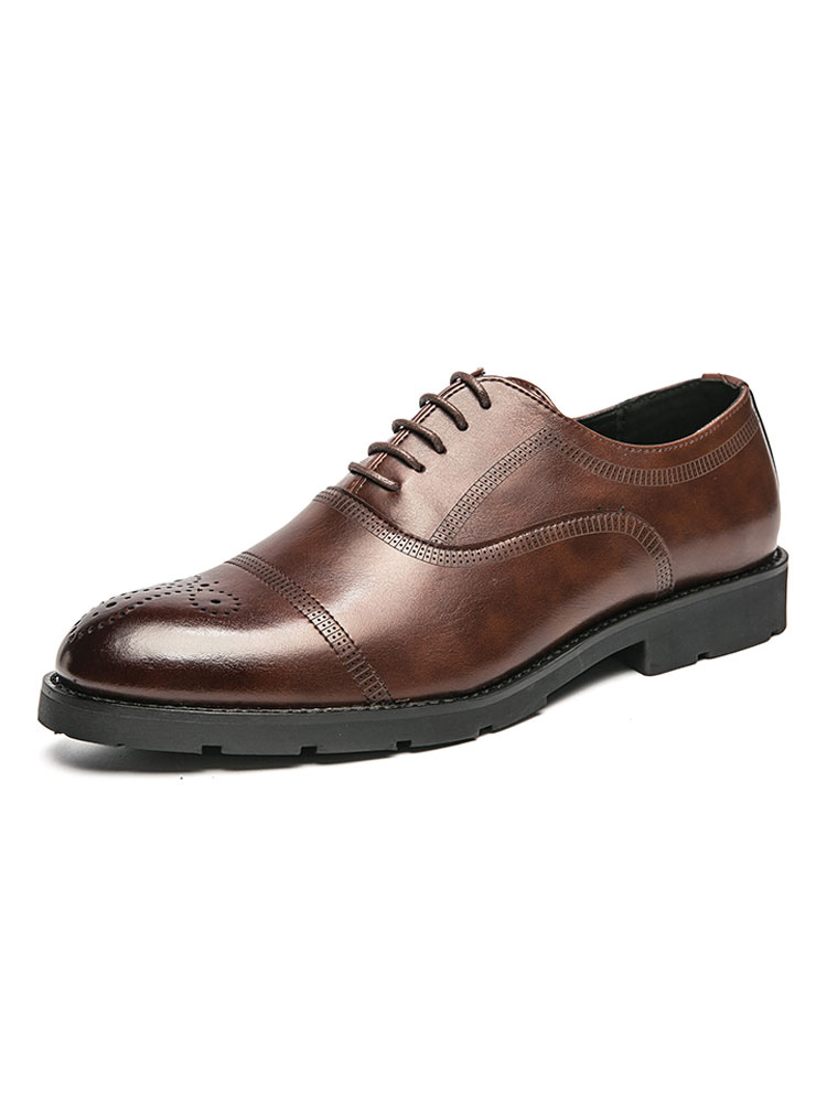 Zapatos de hombre | Zapatos de vestir para hombre Elegante correa en punta de cuero PU ajustable - RW75377