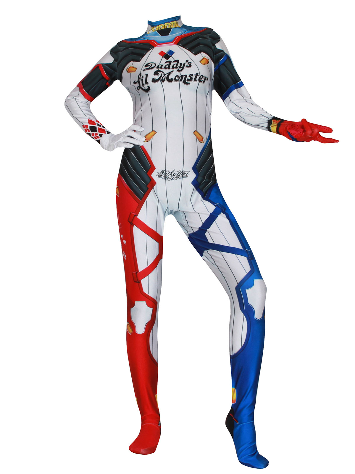 Halloween cosplay costume Lycra Spandex Open Face Christmas Catsuits ...