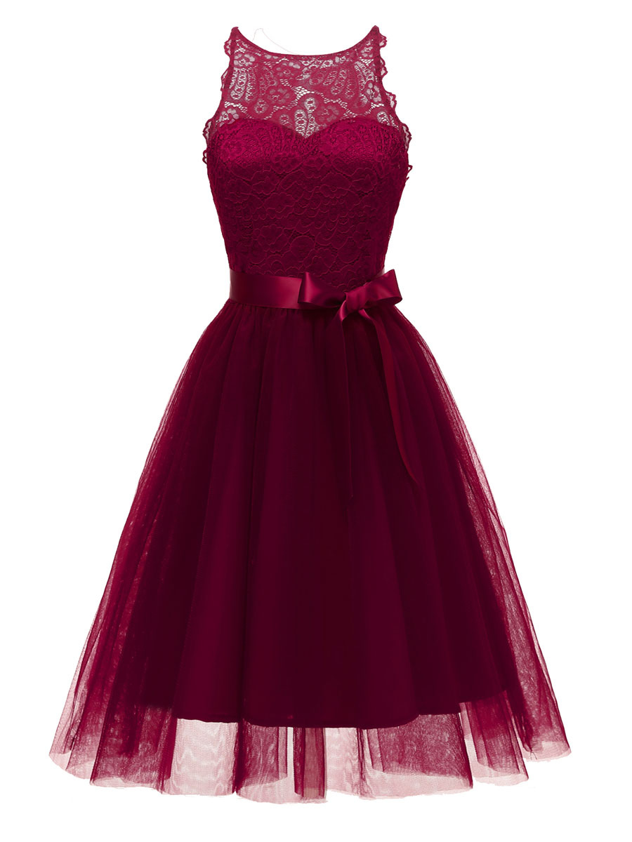 Women's Clothing Dresses | 1950S Retro Dress Jewel Neck Sleeveless Polyester Midi Swing Dress Retro Dress - SA08463