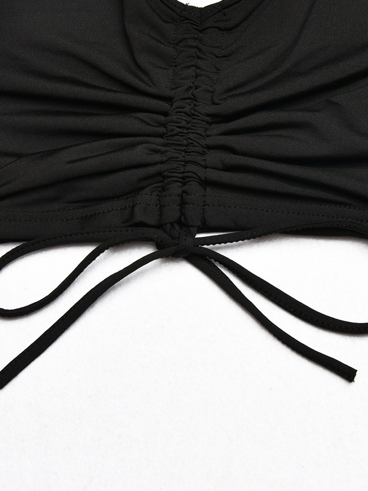 Women's Clothing Women's Bottoms | Women Pants Black Lycra Spandex Raised Waist Tie Dye Trousers - BY08405