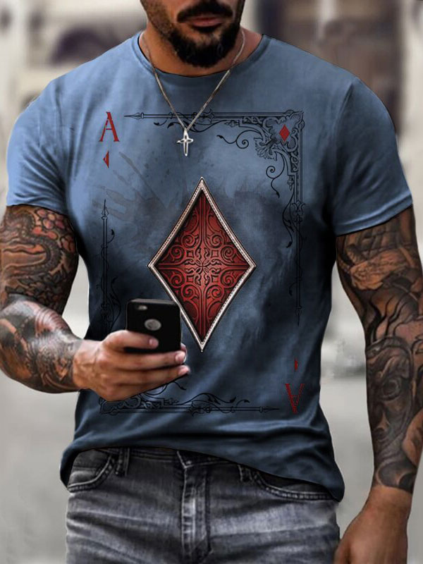 Men's Clothing T-Shirts & Tanks | T-shirts Jewel Neck Printed Short Sleeves - JZ31792