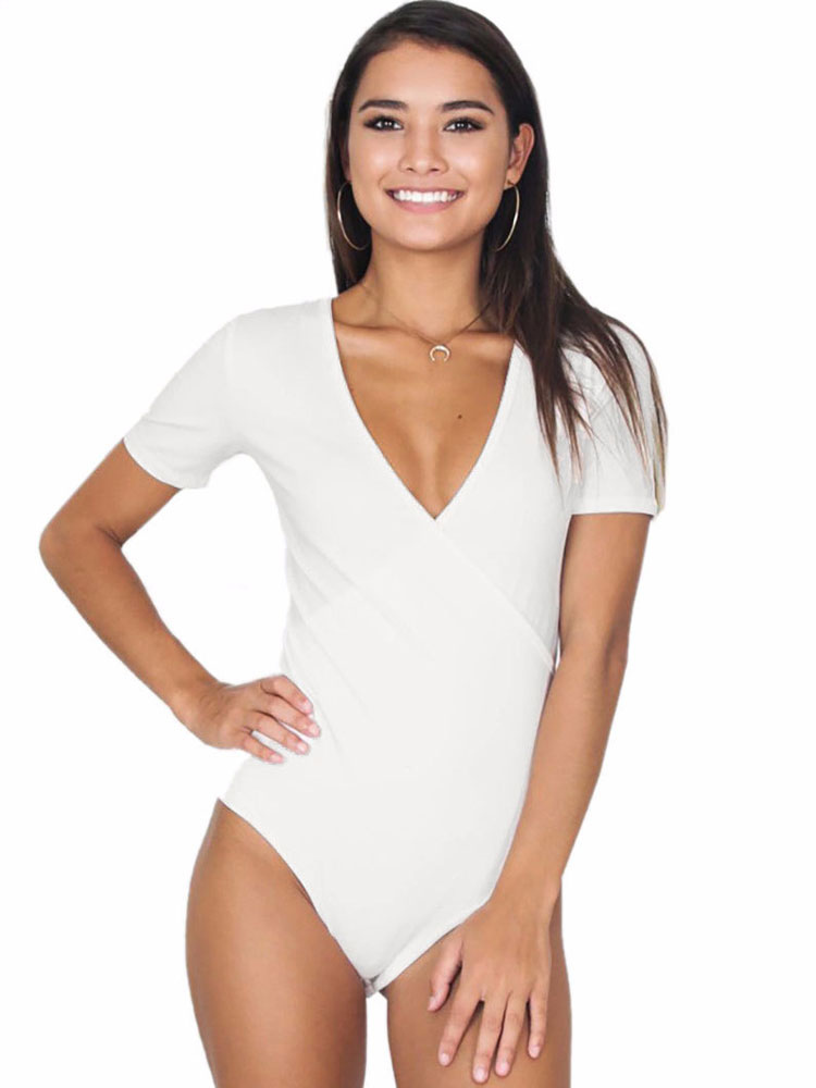 Body Femme Everbellus Manches Longues Dentelle - Décolleté V Profond - Pour Soirée, Club