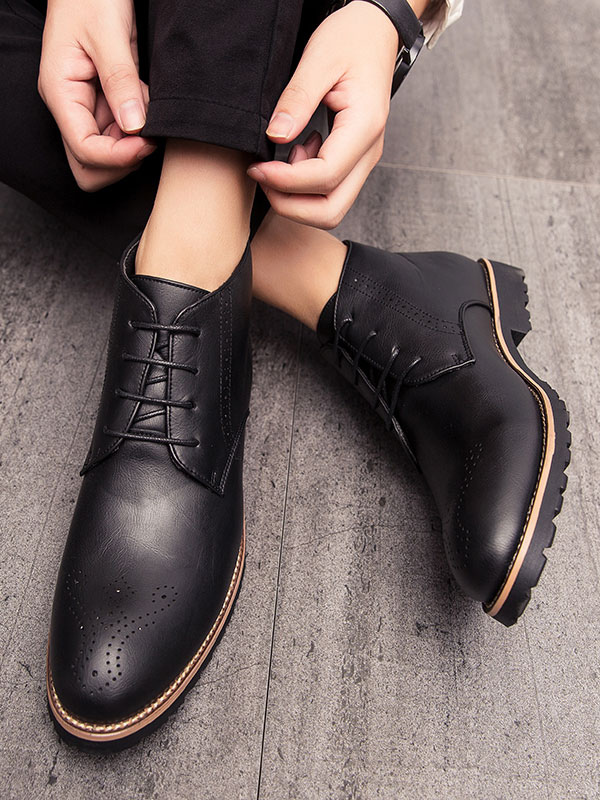 Shoes Men's Shoes | Man's Boots Fashion Round Toe PU Leather - WT51878