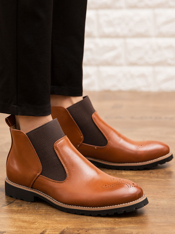 Shoes Men's Shoes | Men's Boots Amazing Round Toe PU Leather - XJ77459