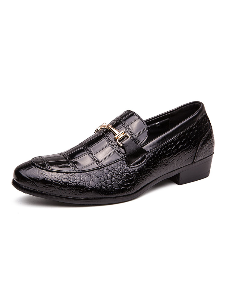 Shoes Men's Shoes | Wedding Dress Shoes For Men Modern Round Toe Monk Strap Slip-On Black PU Leather Shoes - YY98398