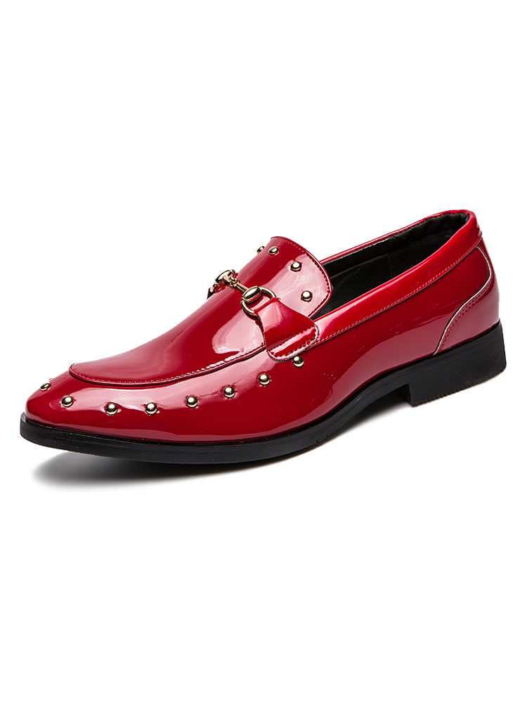 Shoes Men's Shoes | Men Dress Shoes Fantastic Round Toe Slip-On PU Leather Shoes - AO09001