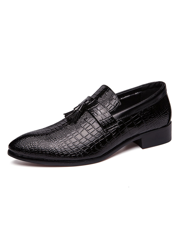 Zapatos de hombre | Zapatos para hombre, modernos, puntiagudos, detalles metálicos, zapatos casuales de cuero PU sin cordones - IG42154