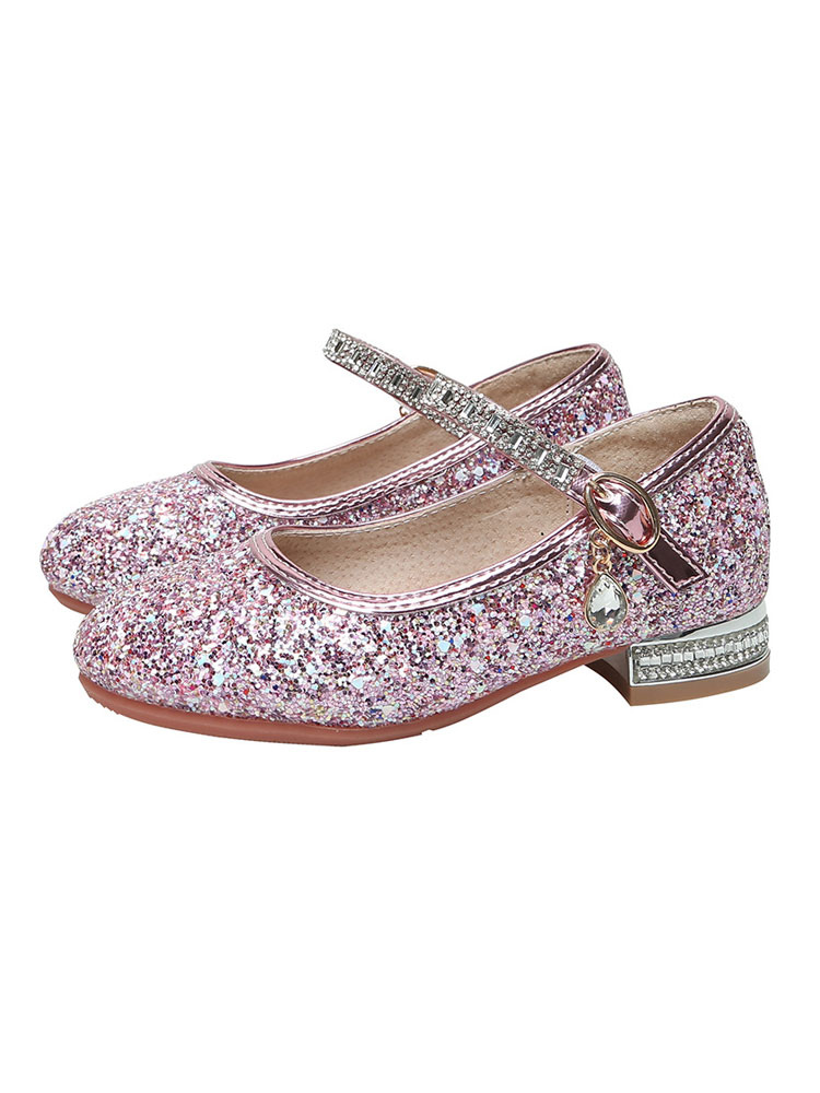 Shoes Occasion Shoes | Girls Glitter Mary Jane Flat Flower Girl Shoes - XV20212