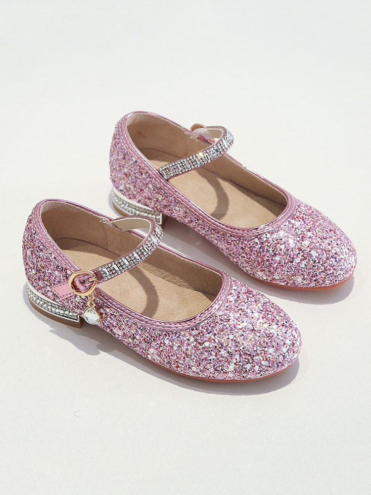 Shoes Occasion Shoes | Girls Glitter Mary Jane Flat Flower Girl Shoes - XV20212