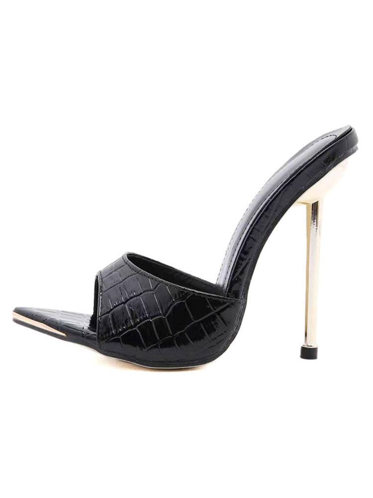 Chaussures Chaussures femme | Sandales femme talon haut mules à talon marron en PU - UV43246