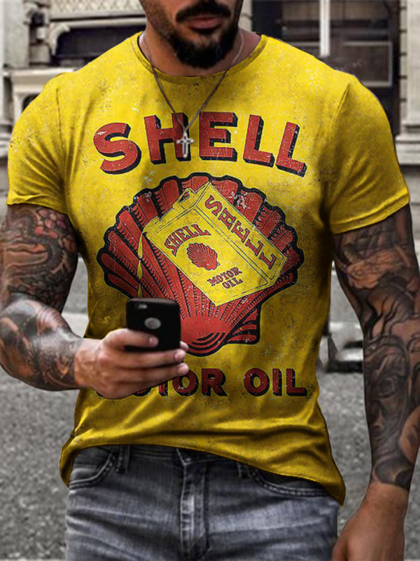 Men's Clothing T-Shirts & Tanks | T-shirts Classic Jewel Neck Printed Short Sleeves - RO14586