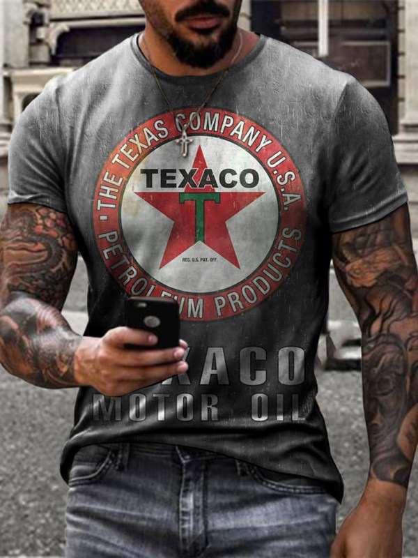 Men's Clothing T-Shirts & Tanks | T-shirts Classic Jewel Neck Printed Short Sleeves - NX69353