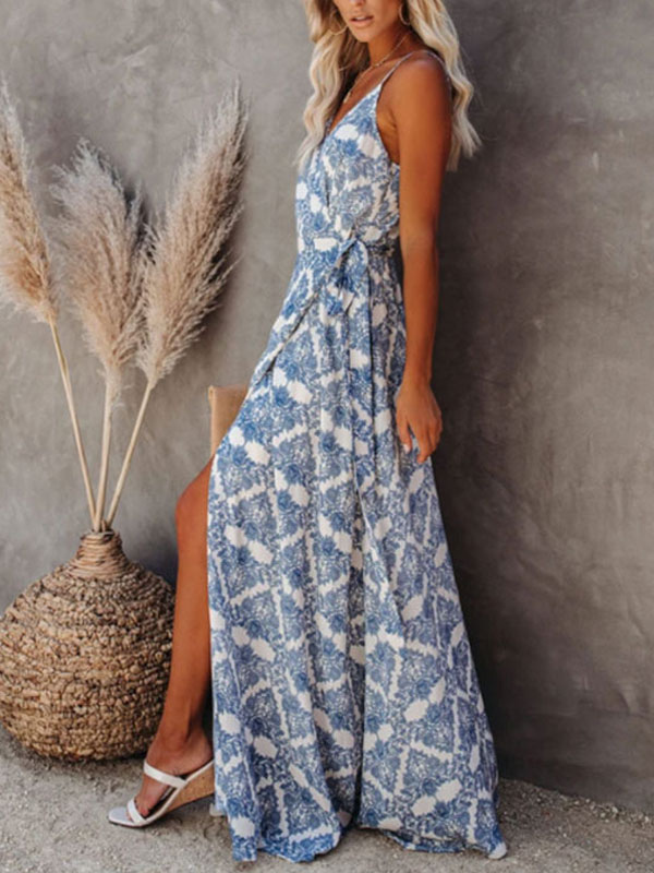 v neck flowy maxi dress