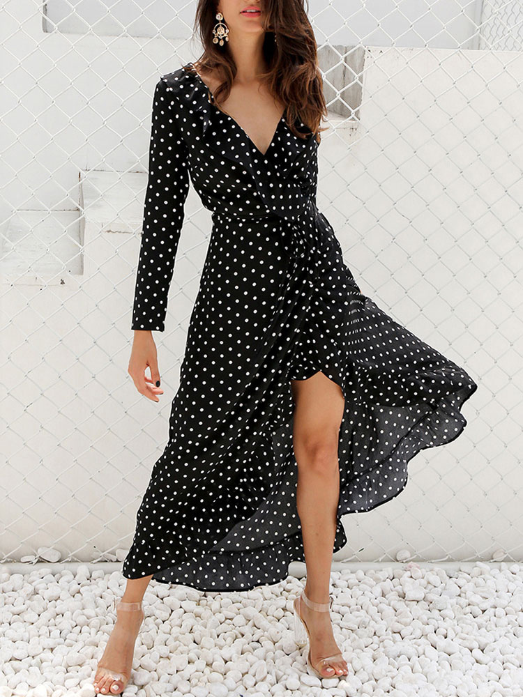 maxi dress polka dot