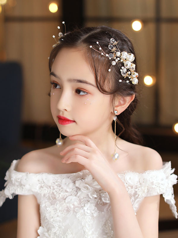 Flower Girl Headpieces Gold Head Flower Metal Kids Hair Accessories