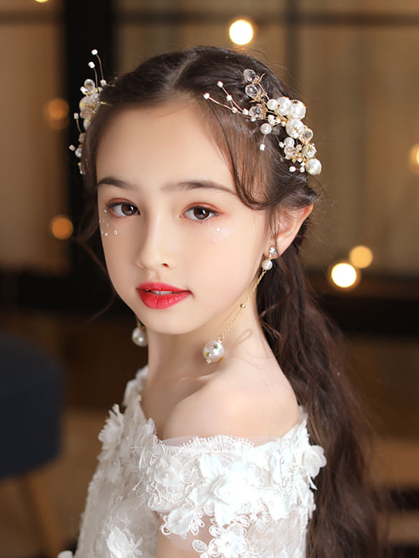 Flower Girl Headpieces Gold Head Flower Metal Kids Hair Accessories